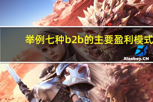 举例七种b2b的主要盈利模式