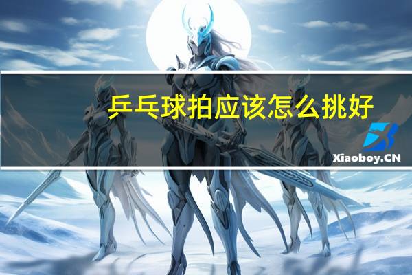乒乓球拍应该怎么挑好