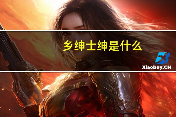 乡绅士绅是什么