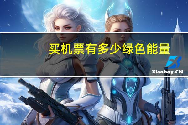 买机票有多少绿色能量