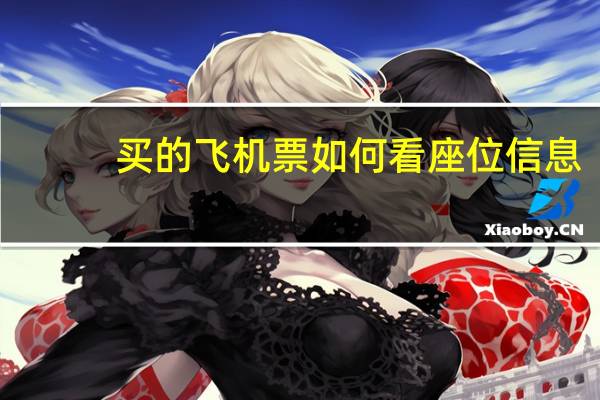 买的飞机票如何看座位信息