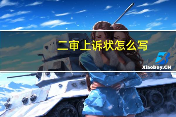 二审上诉状怎么写