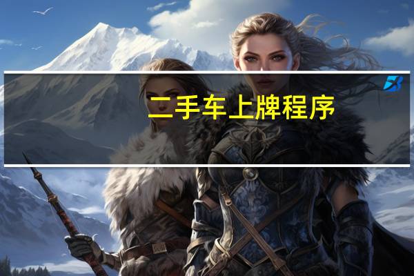 二手车上牌程序