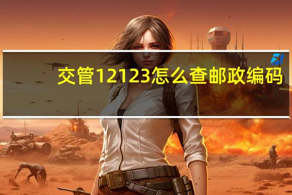 交管12123怎么查邮政编码