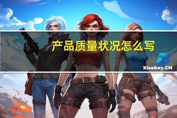 产品质量状况怎么写