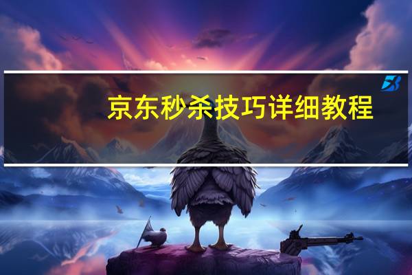 京东秒杀技巧详细教程