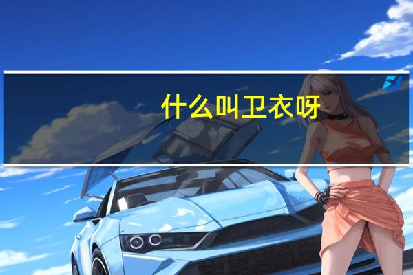 什么叫卫衣呀