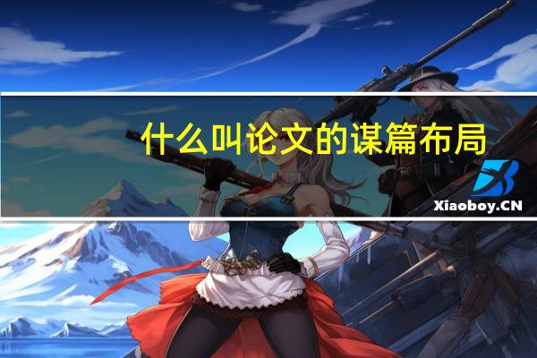 什么叫论文的谋篇布局