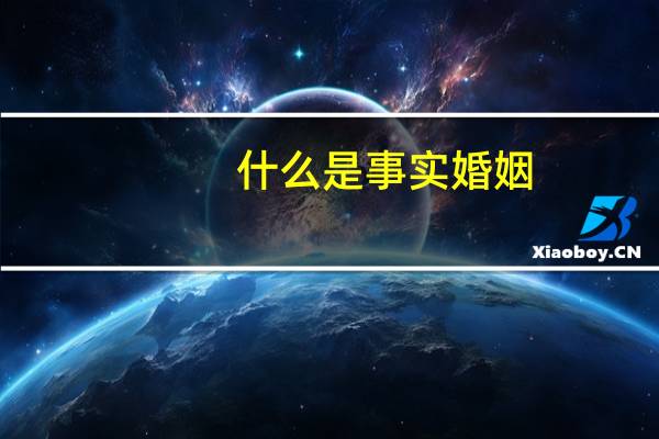 什么是事实婚姻