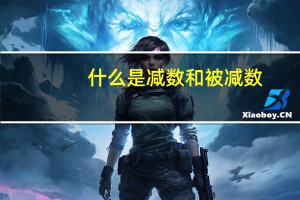 什么是减数和被减数