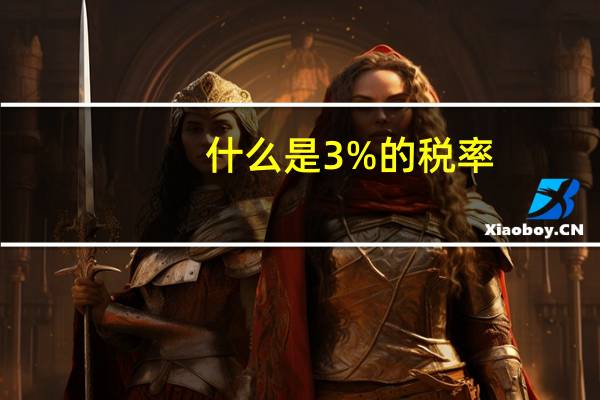 什么是3%的税率
