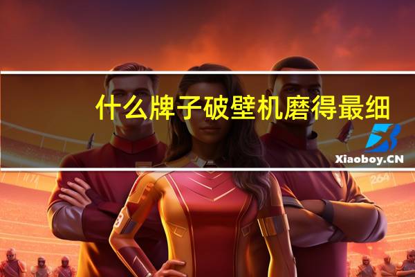 什么牌子破壁机磨得最细