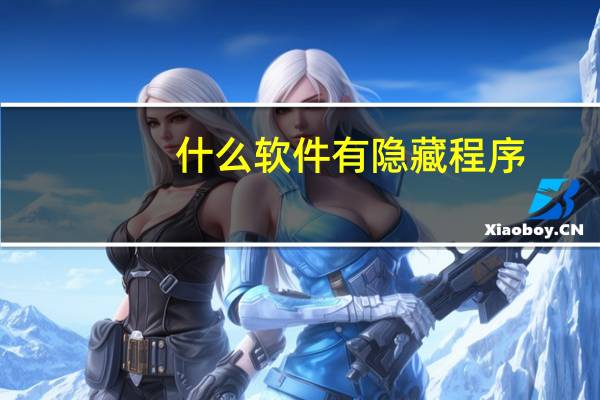 什么软件有隐藏程序