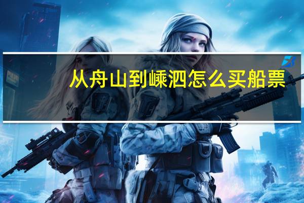 从舟山到嵊泗怎么买船票