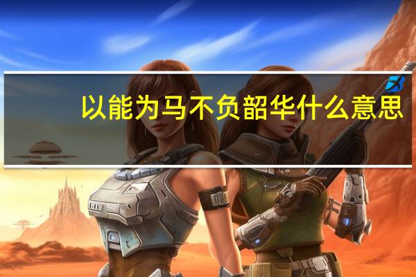 以能为马不负韶华什么意思