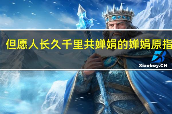 但愿人长久千里共婵娟的婵娟原指什么