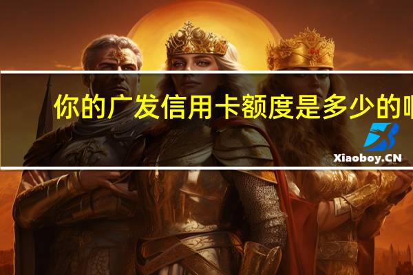 你的广发信用卡额度是多少的啊