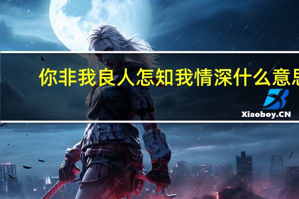 你非我良人怎知我情深什么意思