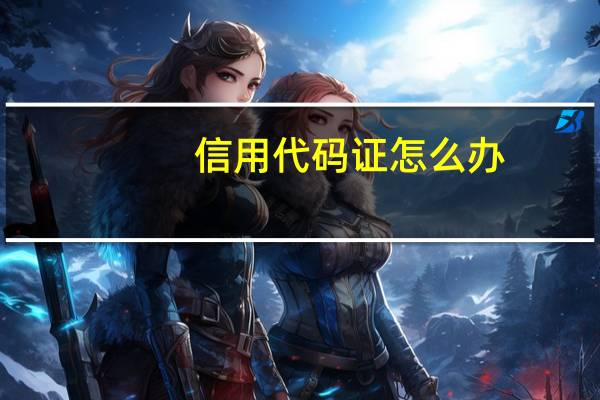 信用代码证怎么办