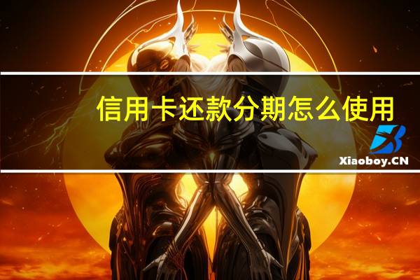 信用卡还款分期怎么使用