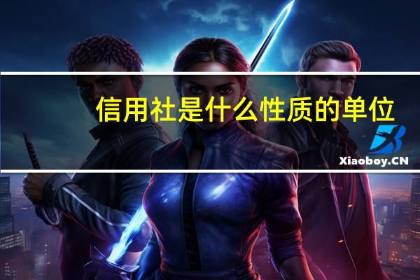 信用社是什么性质的单位