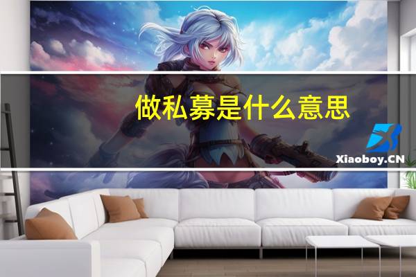 做私募是什么意思