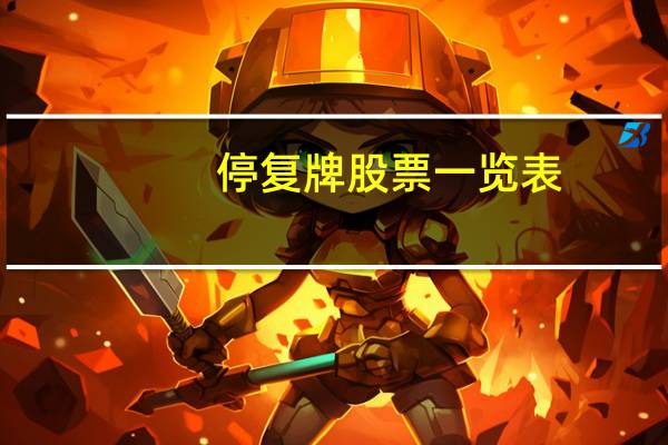 停复牌股票一览表