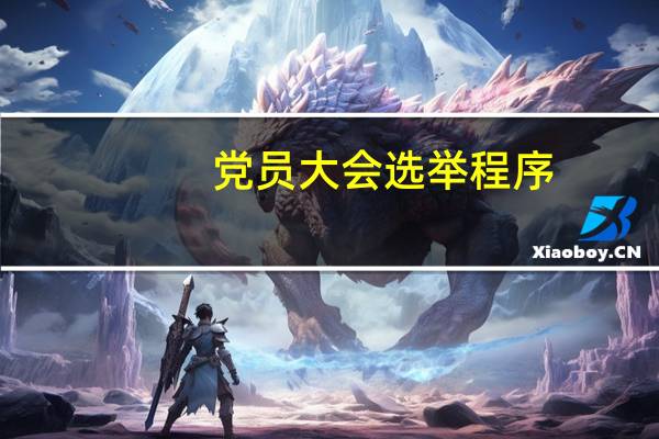 党员大会选举程序
