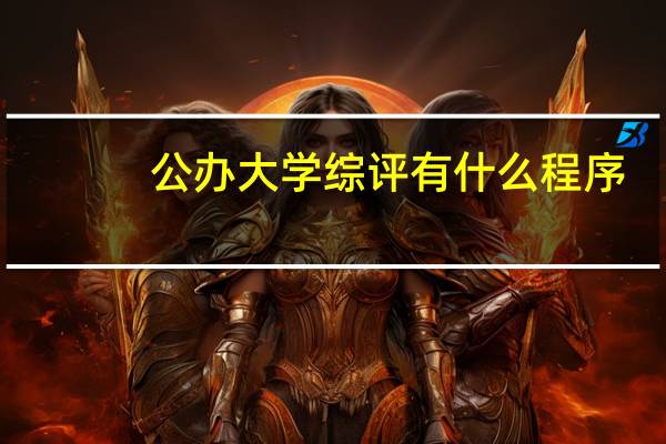 公办大学综评有什么程序