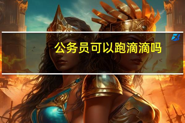 公务员可以跑滴滴吗