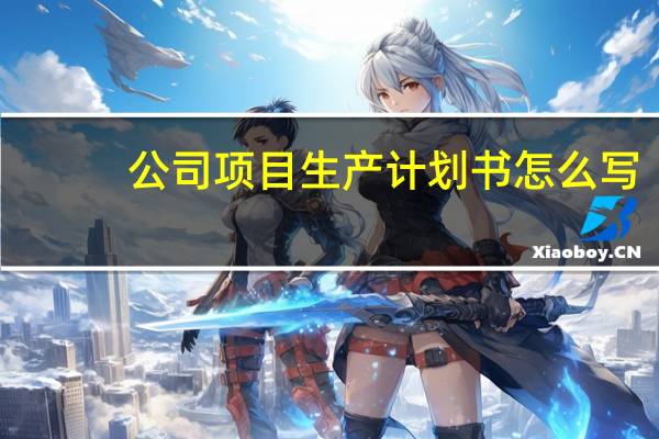 公司项目生产计划书怎么写