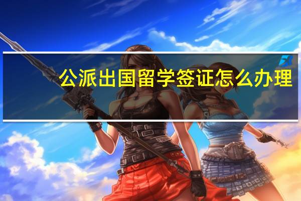 公派出国留学签证怎么办理