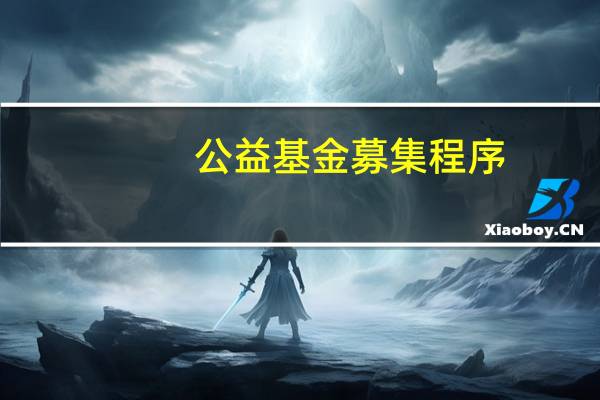 公益基金募集程序