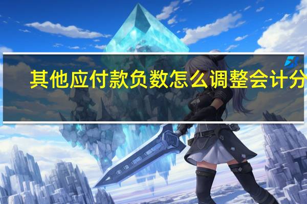 其他应付款负数怎么调整会计分录