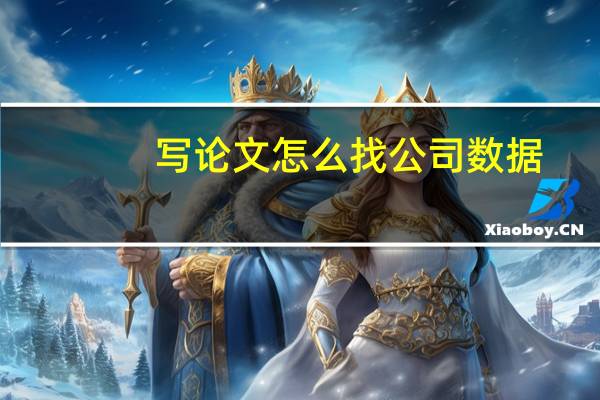 写论文怎么找公司数据