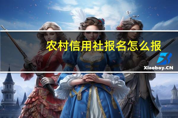 农村信用社报名怎么报