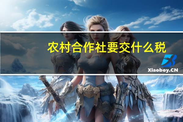 农村合作社要交什么税