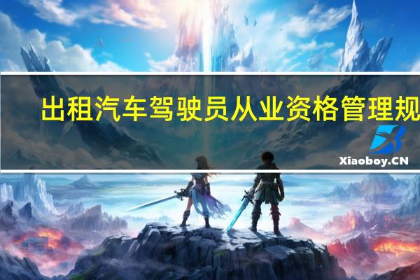 出租汽车驾驶员从业资格管理规定