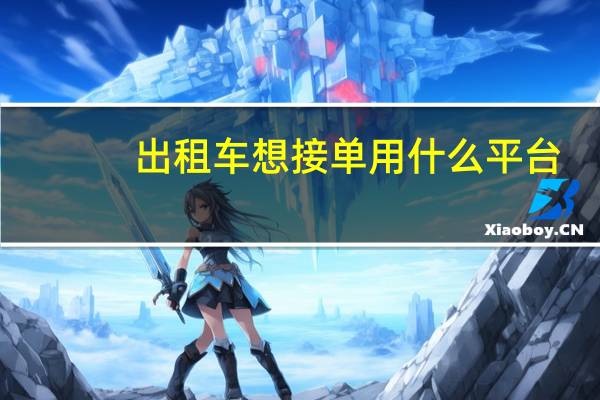 出租车想接单用什么平台