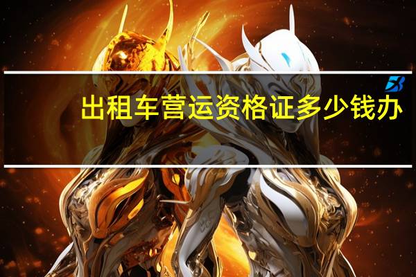 出租车营运资格证多少钱办