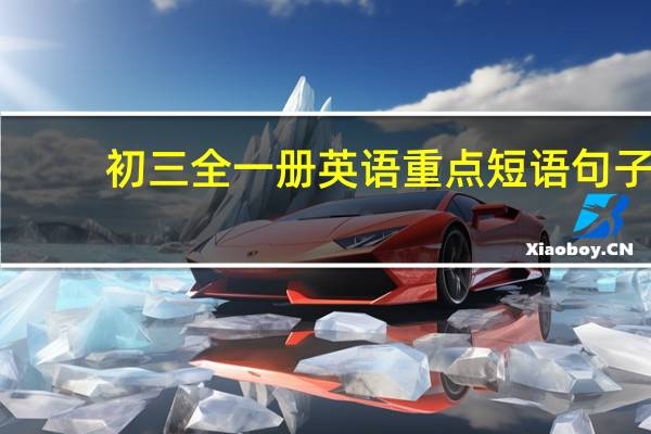 初三全一册英语重点短语句子