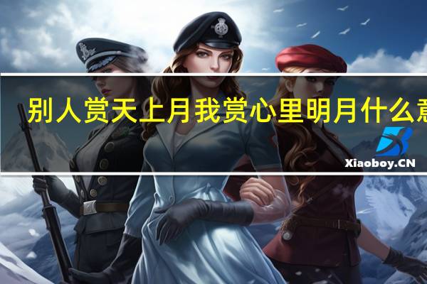别人赏天上月我赏心里明月什么意思