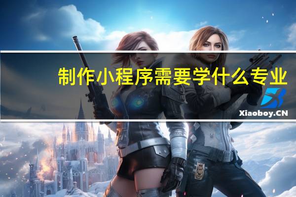 制作小程序需要学什么专业