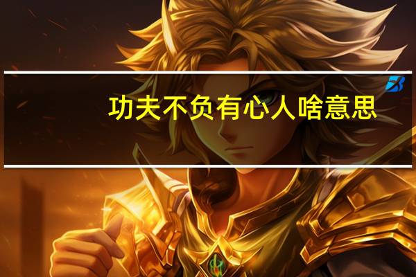 功夫不负有心人啥意思