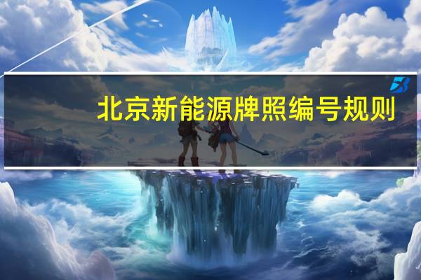 北京新能源牌照编号规则
