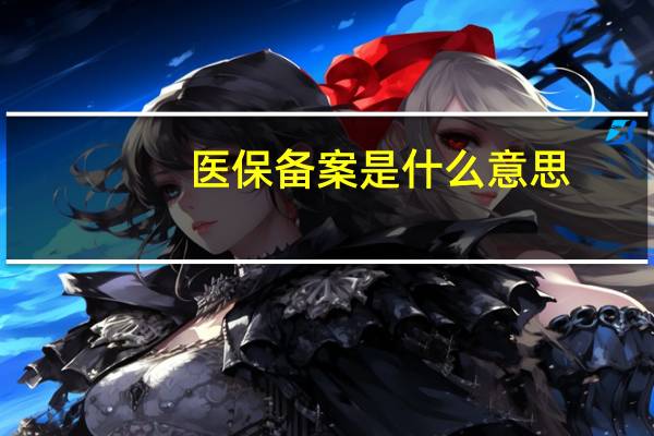 医保备案是什么意思