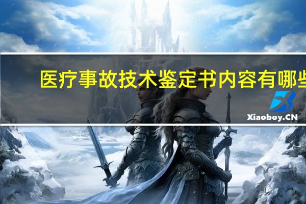 医疗事故技术鉴定书内容有哪些