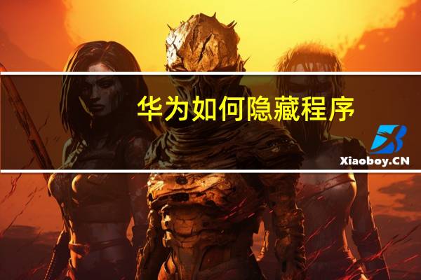 华为如何隐藏程序