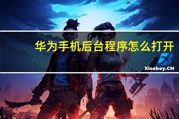 华为手机后台程序怎么打开