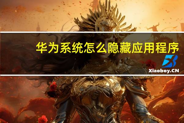 华为系统怎么隐藏应用程序